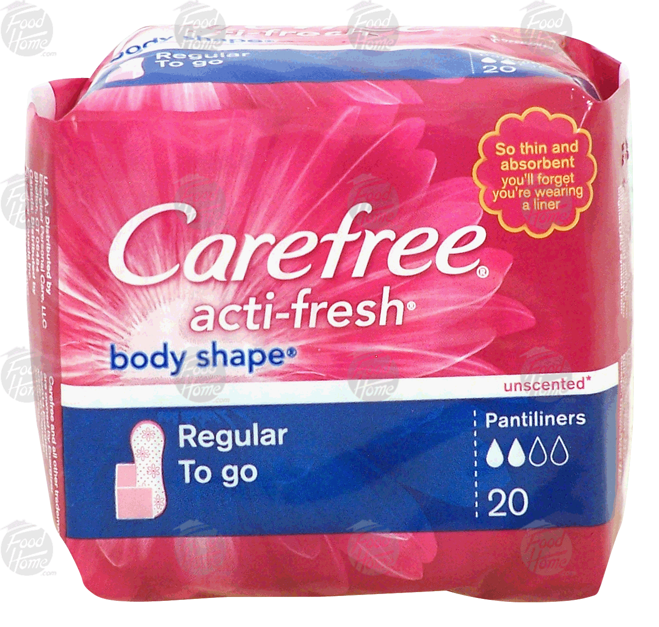 Carefree acti-fresh body shape; pantiliners, unscented, regular to go Full-Size Picture